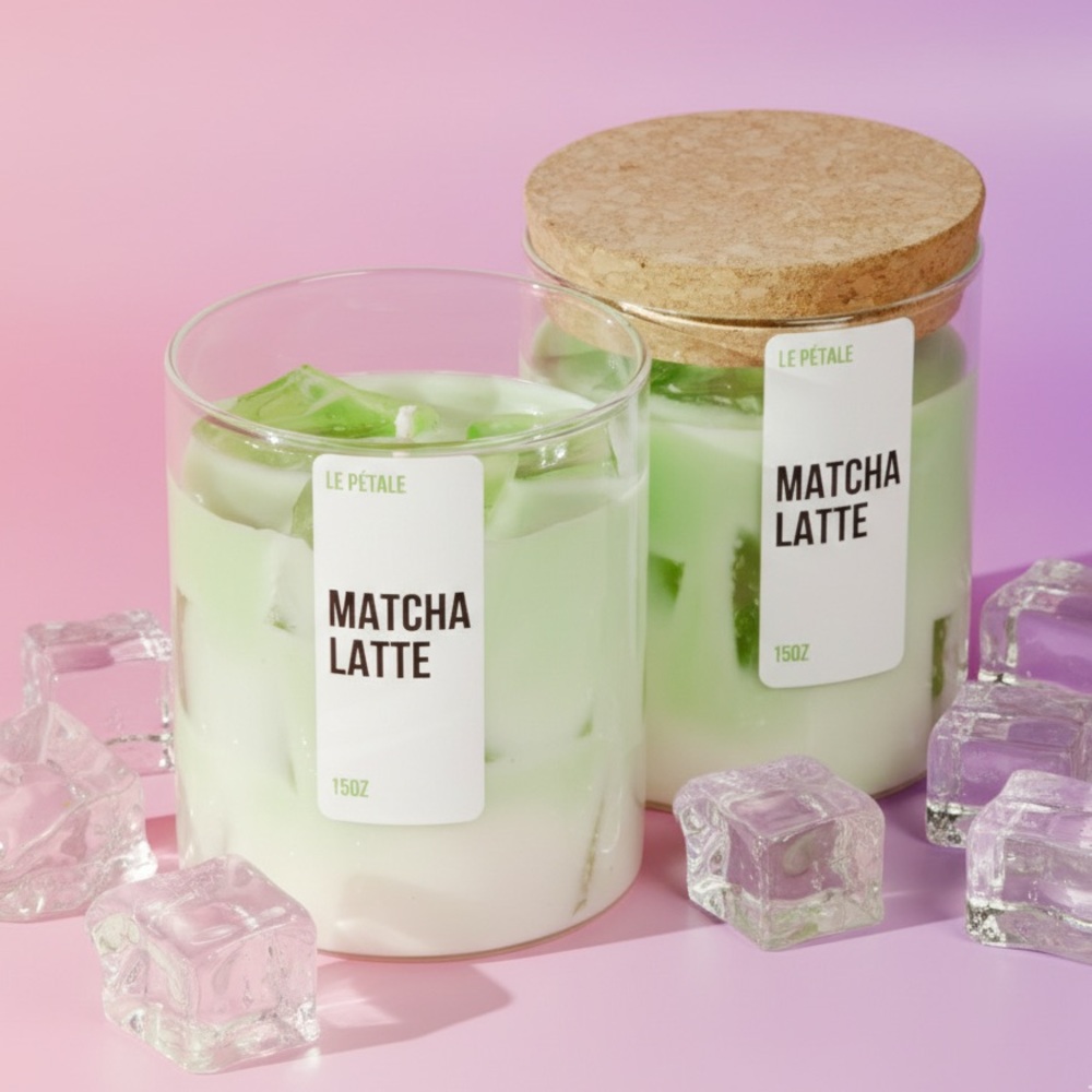 LE PÉTALE Matcha Latte Candle 15 oz - Picture 3 of 6